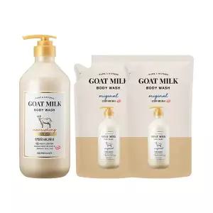 샤워메이트 산양유 마누카 바디워시 800ml, 1개+산양유 오리지널 바디워시 리필 700ml, 2개