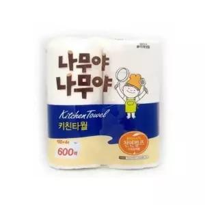 2겹 키친타올 150매x4롤 무형광 주방용 기름받침 주방티슈 주방휴지 부엌휴지 치킨타올