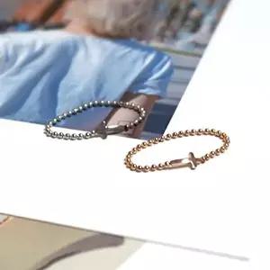 [셀러허브 패션]써지컬스틸 1mm볼십자가 반지 실버 로즈골드 (5632767A)