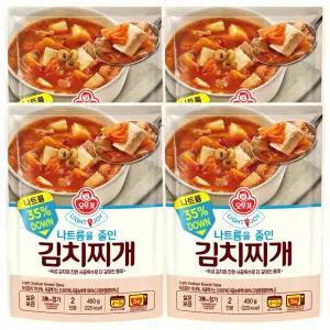 오뚜기 LightJoy 나트륨을 줄인 김치찌개 450g x 4개 / 즉석국 간편식