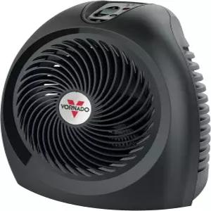 자동 온도 조절 머 팬 전용 옵션이 있는 Vornado H2 고급 전실 히터 블랙 컴팩트