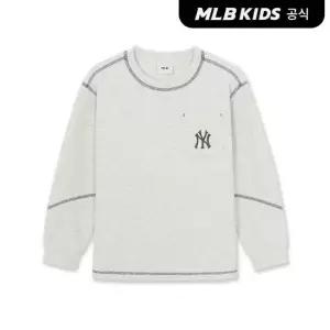 [MLB키즈 공식]26FW 스트릿 아트웍 와플지 티셔츠 NY (Oatmeal) 7ATSB1964-50OTS