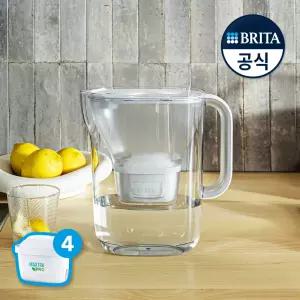 브리타 정수기 스타일에센셜 쿨 2.4L 화이트+기본필터 4입