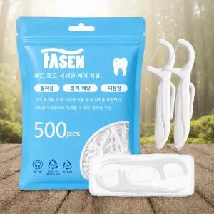 FASEN 치실 딥클린 일회용 치간 치실 치간칫솔 500개입 500개
