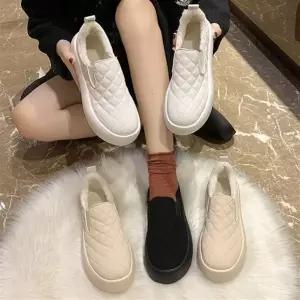 여성 슬립온 겨울 퀼팅 안감털 3컬러