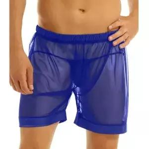 남성 Boxershorts 초박형 통기성 속옷 투명 섹시한 팬티 시스루 복서 반바지