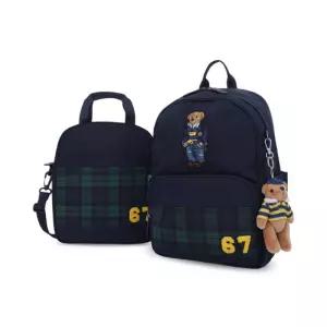 폴로 랄프 로렌 칠드런 베어 백팩 앤 슈즈 백 세트-네이비 CWPOACCY9P20120-410