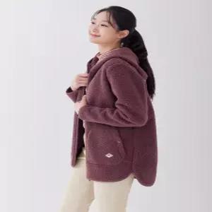 [지센][지센] 에센셜 뽀글이 후드 중기장 여성 점퍼 LSJPOA72_IP