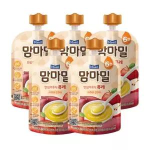 [보리보리/맘마밀]맘마밀 이유식 퓨레 사과와고구마 100g 5팩 (6개월)