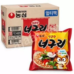 농심 얼큰한 너구리 40봉 매운 국물라면 야무진 쟁임템