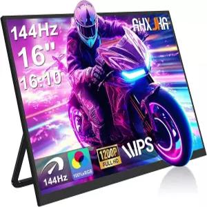 AHXJKA 휴대용 모니터 16 144Hz 1920x1200P 133 sRGB 10 FHD HDR Mini HDMI USBC Gaming Monitor VRR 지원