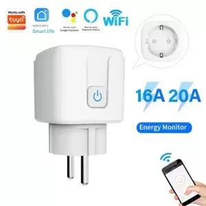 스마트 소켓 콘센트 EU 플러그 16A/20A 전력 모니터링 타이밍 음성 제어 Wifi 투야 앱 알렉사 구글 연동