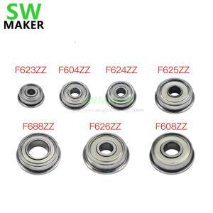 1pcs 플랜지 부싱 볼 스틸 베어링 F688ZZ F604ZZ F606ZZ F623ZZ F624ZZ F625ZZ DIY 3D 프린터