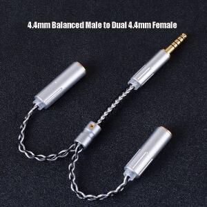호환 하이파이 오디오파일 분배기 케이블 4.4mm 밸런스드 남성 커넥터 - 듀얼 헤드폰 공유
