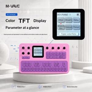 M-VAVE FM-1 이펙트 페달 휴대용 Fm1 블루투스 신디사이저 12시간 배터리 6-오퍼레이터 스피커 미디 32-알