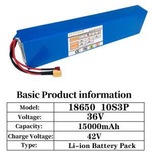 자전거 및 스쿠터용 BMS 내장 충전식 리튬 배터리 36V 고용량 15Ah 1000W