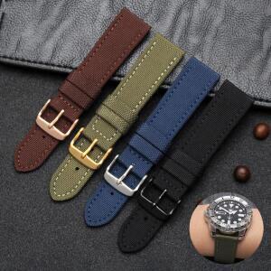 18mm 20mm 22mm 23mm 24mm Nylon Leather Watch Band for Omega Seiko Casio Tissot Watch Strap Men Water