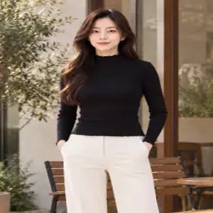 [마르조][마르조][1종]프릴 터틀넥 티셔츠_7DFFT513