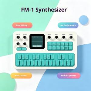 M-Vave Fm-1 휴대용 FM 12시간 배터리 블루투스 미디 6-오퍼레이터 신디사이저 이펙트 페달 32-알고리즘 12