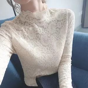 기모 / 기모 아님 반폴라 레이스 가을 겨울 베이직 기본 티 이너 긴팔 블라우스 슬림 반목 폴라티 D88U