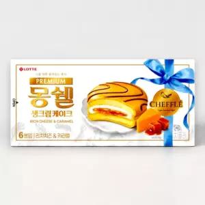 롯데 몽쉘 프리미엄 리치 치즈&카라멜 치플레 디저트 간식 탕비실 당충전 222g