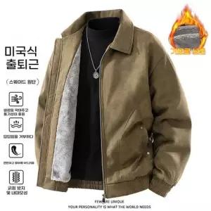 겨울 남성 스웨이드 자켓 두툼한 털안감 방한 보온 루즈핏 캐주얼 점퍼