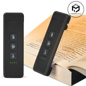 타이머가있는 클립 온 북마크 책 조명 USB 충전식 독서 등 미니 소형 Led 읽기 빛 휴대용 침대 옆 램프