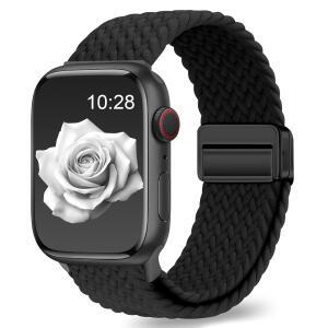 여성용 애플워치호환 밴드 호환 EVIE BAND 브레이디드 40MM 46MM 38MM 41MM 42MM 45MM 49MM 남성용 IWATCH SERIES 11 10 9 8 7 6 5 4 3 2 SE용 마그네틱 클라스프 루프 나일론 신축성 스포츠 스트랩