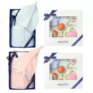 [갤러리아] (압소바쌍둥이출산,백일,예쁜아기옷)도티우주복두벌+5종딸랑이세트(AB2671NU14SET)