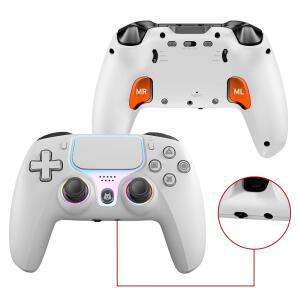 PS5용 무선 컨트롤러 playstation호환용 5 / PS5 Pro 슬림 PC와 호환 홀 이펙트 조이스틱 백 패들 매크로 블루투스 5.0 터보 듀얼 진동 6축 자이로 RGB 링 1000mAh 3.5mm 오디오 잭 스피커 포함 게임패드