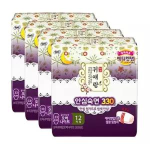 쏘피 바디피트 귀애랑 한방 생리대 오버나이트 12P 4팩 GST