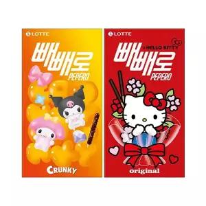 롯데웰푸드 산리오 빼빼로 크런키 312g, 8입, 1개+산리오 빼빼로 초코 440g, 8입, 1개