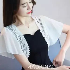 볼레로 쉬폰 원피스 가디건 레이스 숄 여성 짧은 코트 자켓 여름 볼레로