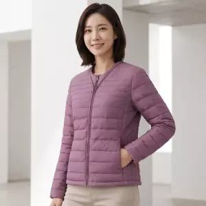 김영주스포츠 여성 가성비 가볍고 따뜻한 웰론 라운드넥 경량 패딩 점퍼