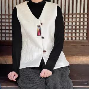 다흰1486 여성 한옥 면누빔 누비조끼 생활한복 개량한복