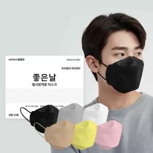 KF94 3D 좋은날 컬러 마스크 25매입 대형 국산 방역물품 비츄인