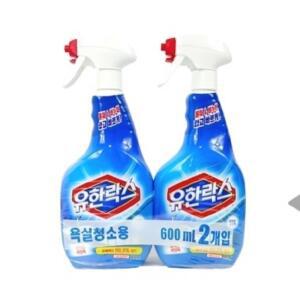 유한락스 욕실청소 세면대 변기 살균 세정스프레이 화장실세척 다용도 600ml 2개