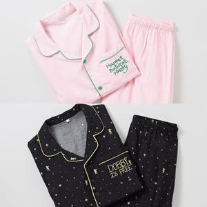 수면잠옷 빅 베어 SPAO amp 해리포터 연명 모델 24SS 로고 자수 반팔 반바지 파자마 세트