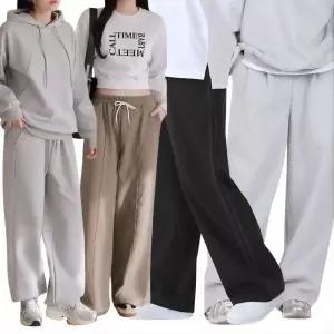 여성 트레이닝팬츠/세트 M~4XL 탄탄 이중지원단 와이드 카고 조거 츄리닝 운동복 밴딩바지