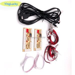 2X 제로 지연 아케이드 USB 인코더 PC 조이스틱 5 핀 SANWA 및 2.8mm 버튼용