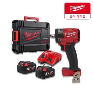 [밀워키] M18 FIW212-502X 18V 임팩트 렌치II 5.0Ahx2개
