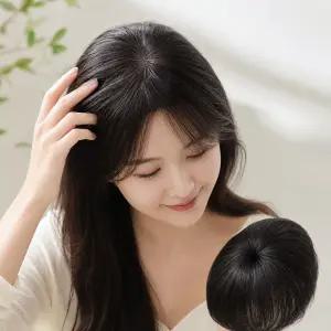 인모 탑커버 정수리 가발(블랙) / 부분가발 볼륨커버 헤어피스 여성가발