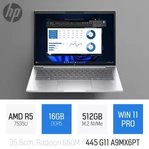 ⓒ HP 프로북 445 G11 A9MX6PT R5-7535U 16GB 512GB WIN11 / 가성비 사무 인강 14인치 PD충전 노트북