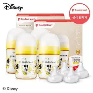 [더블하트] 모유실감 3세대 PPSU 디즈니 클래식 미키마우스 젖병 160mlx4개+젖꼭지4입