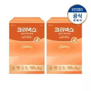 크리넥스 알러지케어로션 미용티슈 150매X6입X2팩