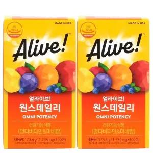 얼라이브 원스데일리 멀티비타민 미네랄 1706mg 100정 2개