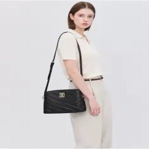 닥스 액세서리 여성 25SS [스테디셀러] 블랙 DD로고 소가죽 숄더백 WCBA5E633BK