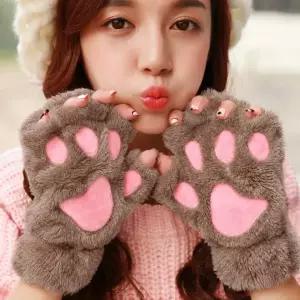 런칭 야옹이발 동물 털장갑 고양이 발바닥 캐릭터 키보드장갑 가을 겨울 핸드워머