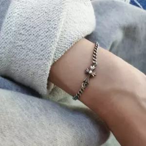 실버925 국내제작 미니십자가 포인트 체인실버팔찌 엔틱 유화체인줄 유니크 은팔찌 [SILVER]