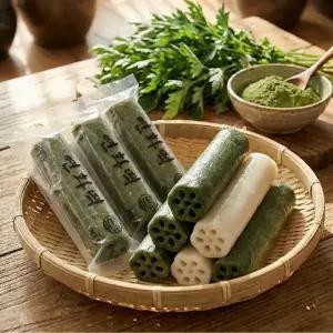 [무료배송 진행중] 해금당 궁중 연화 쑥 가래떡 1kg 국내산 쌀 꽃구멍 떡